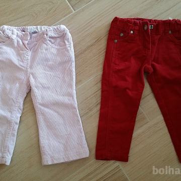 komplet 2x žametne hlače št.86