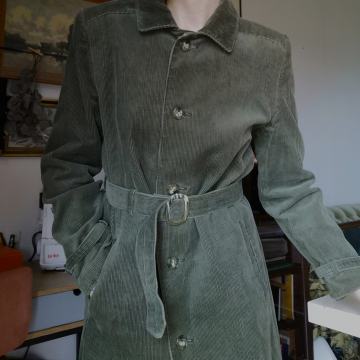 Mura zelen prehoden plašč žameten