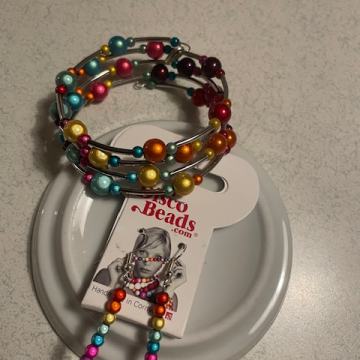 Disco Beads multicolor zapestnica in uhani