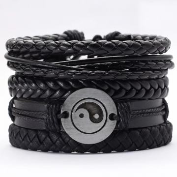 Usnjena zapestnica jing jang