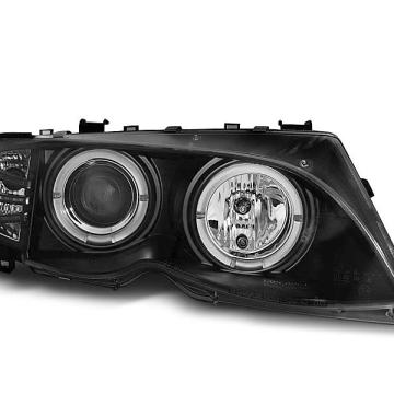 Angel eyes žarometi BMW E46 Limo Touring 01-05 črni V2