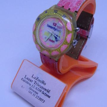 LaZooRo: Retro Swatch PINK PLEASURE AG 1995 Scuba SDN900, Quartz ura