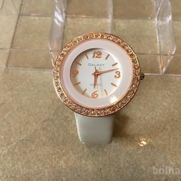 URA Galaxy v bronze-biserno-beli barvi z biserčki - NOVO