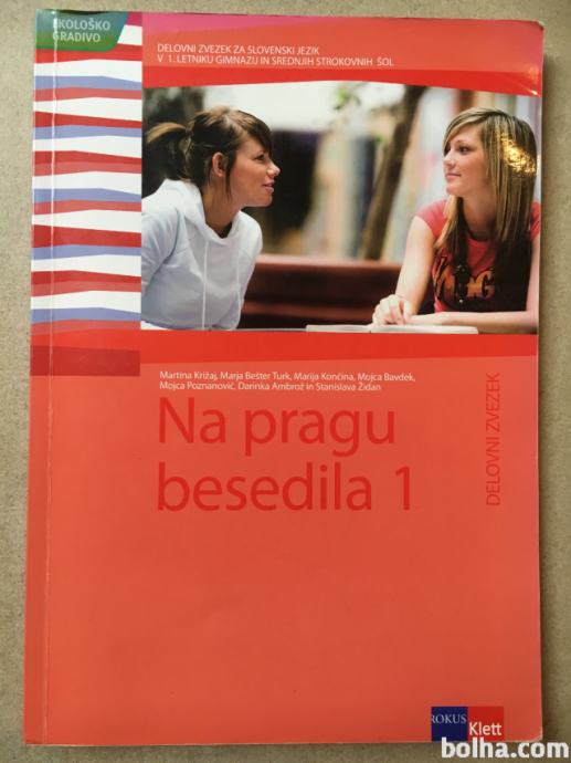 Delovni zvezek NA PRAGU BESEDILA 1 z rešitvami - slovenščina - prodam