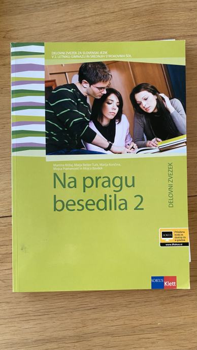 Na pragu besedila 2 delovni zvezek za slovenski jezik