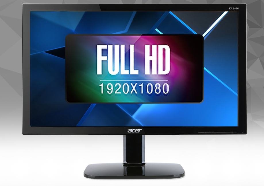 24"LCD Acer ka240H FHD 1920*1080,5MS zaslon +kabli