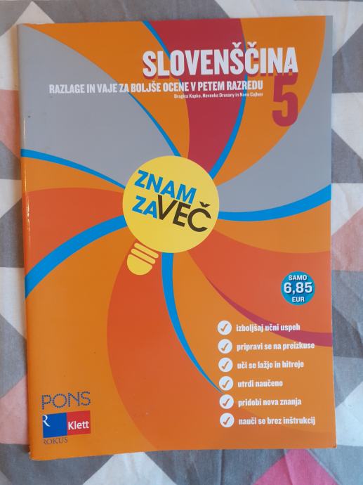 Slovenščina razlage in vaje za boljše ocene v petem razredu