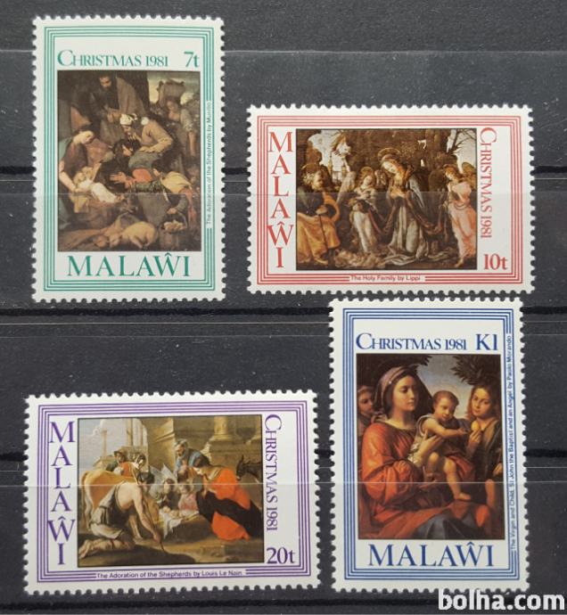 Božič, umetnost - Malawi 1981 - Mi 368/371 - serija, čiste (Rafl01)