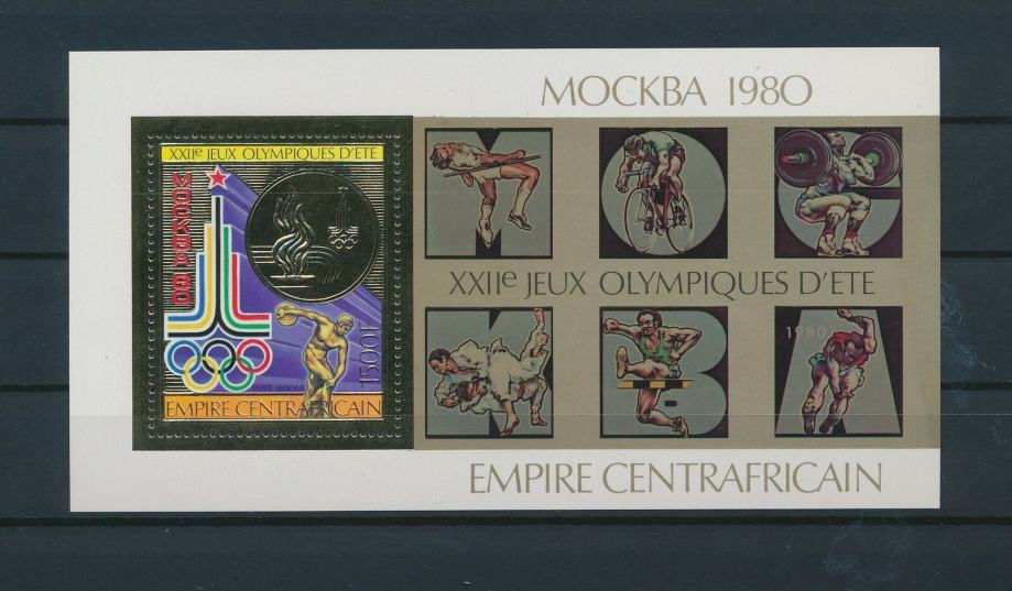 Centralna Afrika 1980, Olimpijske igre Moskva zlati blok MNH**