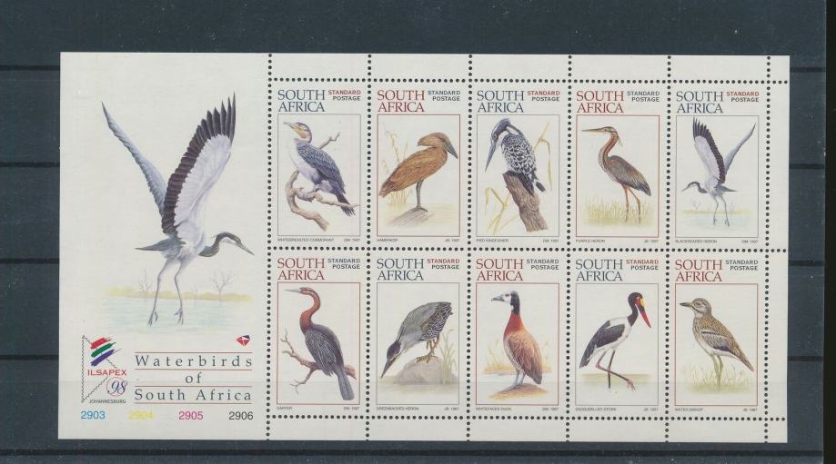Južna Afrika 1998 ptice serija v bloku MNH**
