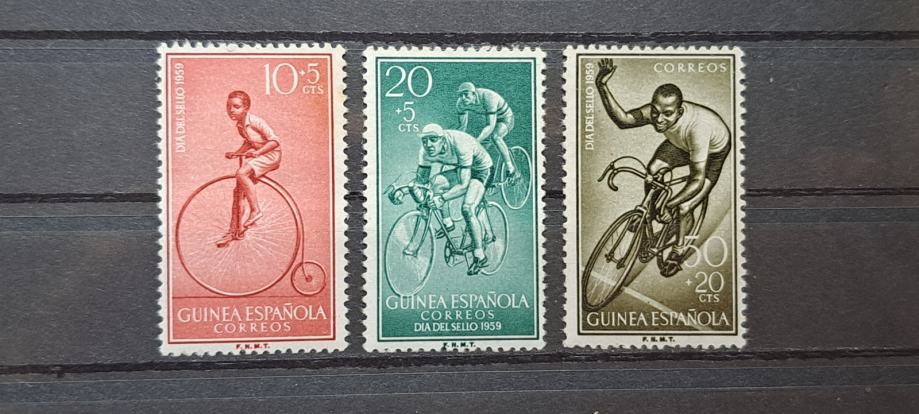 kolesarstvo - Španska Gvineja 1959 -Mi 360/362 -serija, čiste (Rafl01)
