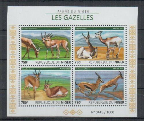 Niger 2015 gazele in antilope 2 bloka MNH**