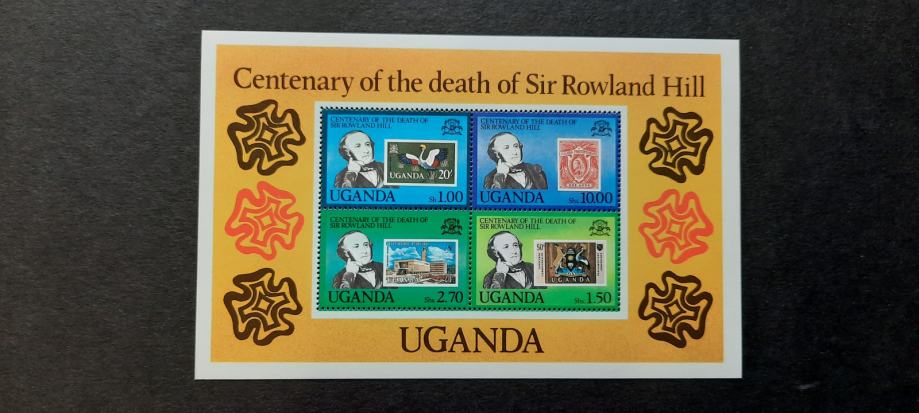 sir Rowland Hill - Uganda 1979 - Mi B 20 - blok, čist (Rafl01)