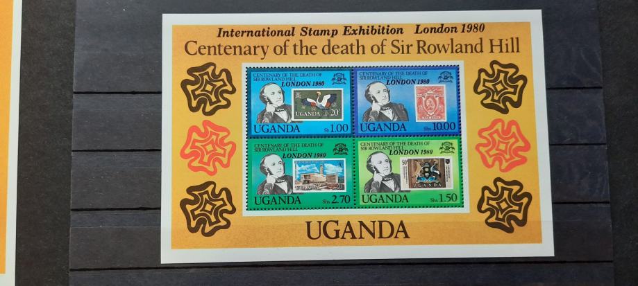 sir Rowland Hill - Uganda 1980 - Mi B 21 - blok, čist (Rafl01)