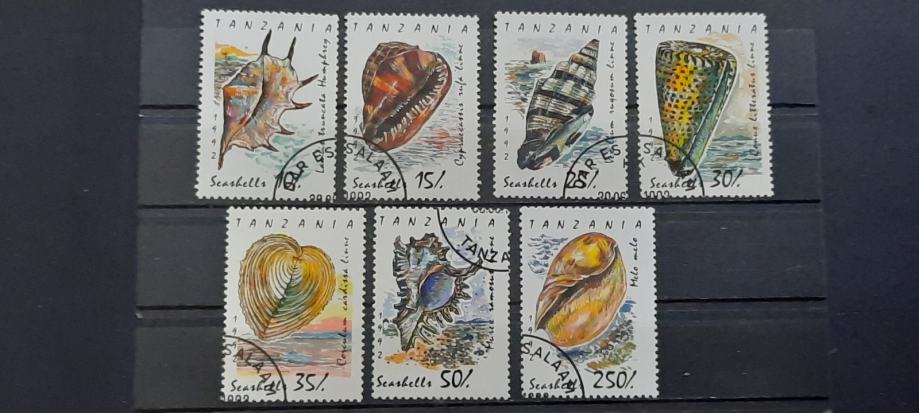 školjke - Tanzanija 1992 - Mi 1247/1253 - serija, žigosane (Rafl01)