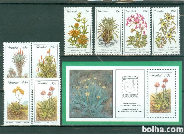 Transkei 1981, 86 flora 2 seriji in blok MNH**