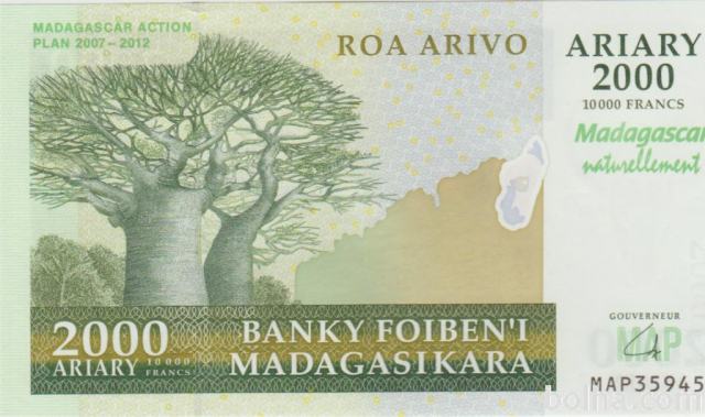 BANK.SPOMIN.2000 ARIARY(MADAGASKAR)2007-2012).UNC