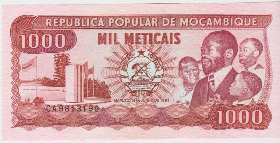 BANKOVEC 1000 ESCUDOS 132c (MOZAMBIK) 1989.UNC