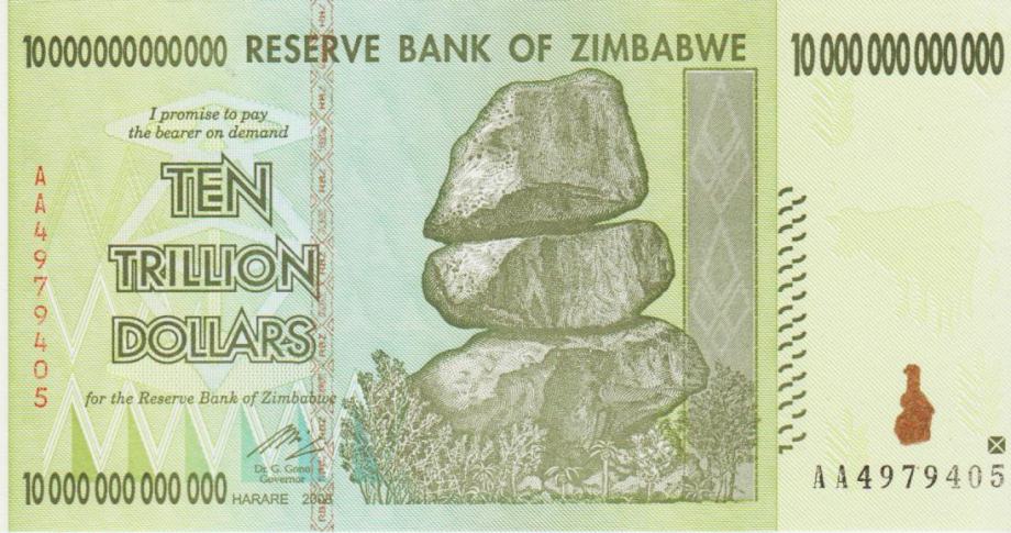 BANKOVEC 10000000000000 (10 TRILLION) DOLLARS P88a (ZIMBABWE) 2008,UNC
