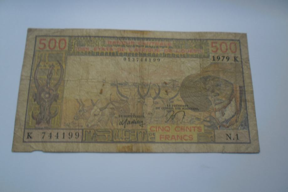 BANKOVEC WEST AFRICAN STATES 500 FRANCS 1979 SENEGAL (K)