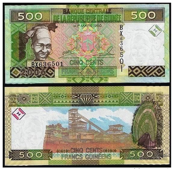 GVINEJA - 500 francs 2006 UNC