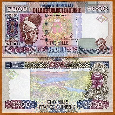 GVINEJA 5000 francs 2012 UNC