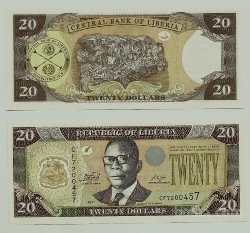 LIBERIJA - 20 dollars 2011 UNC