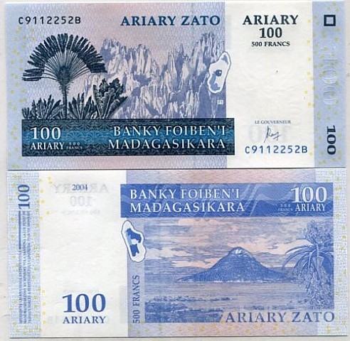 MADAGASKAR 100 ariary 2004/2016 UNC nov podpis