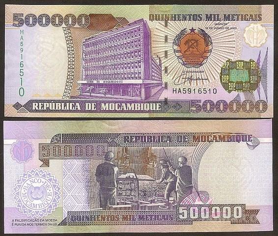 MOZAMBIQ - 500.000 meticais 2003 UNC