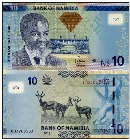 NAMIBIJA - 10 dollars 2012 UNC živali