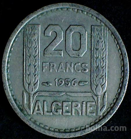 LaZooRo: Alžirija 20 Francs 1956 XF/UNC