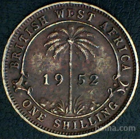 Britanska Zahodna Afrika 1 Šiling Shilling 1952