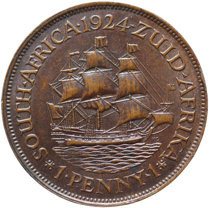 LaZooRo: Južna Afrika 1 Penny 1924 PROOF ni v Krause