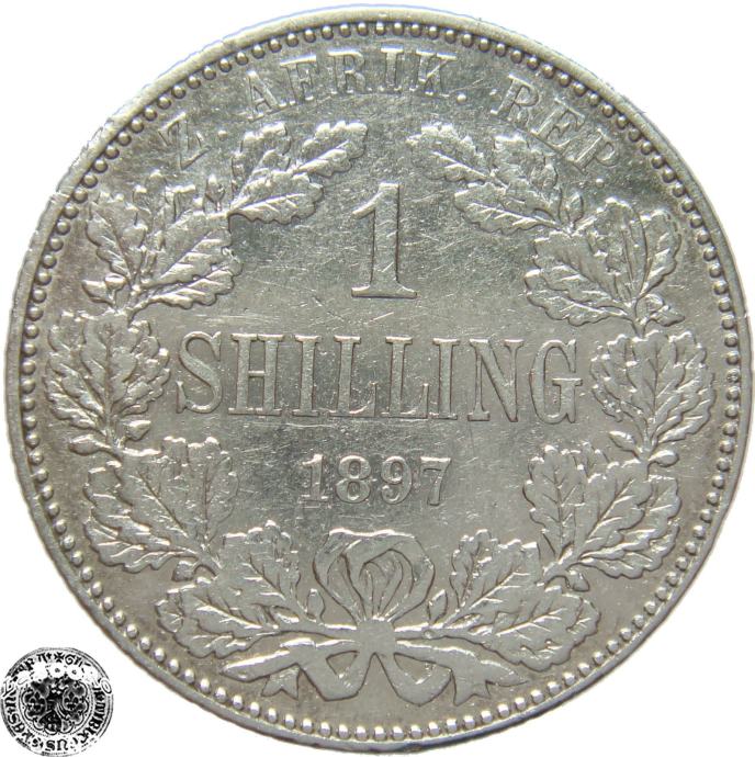 LaZooRo: Južna Afrika 1 Shilling 1897 XF redkejši a - Srebro