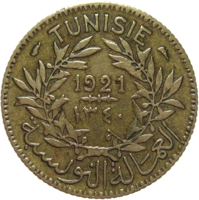 LaZooRo: Tunizija 1 Franc 1921 VF/XF
