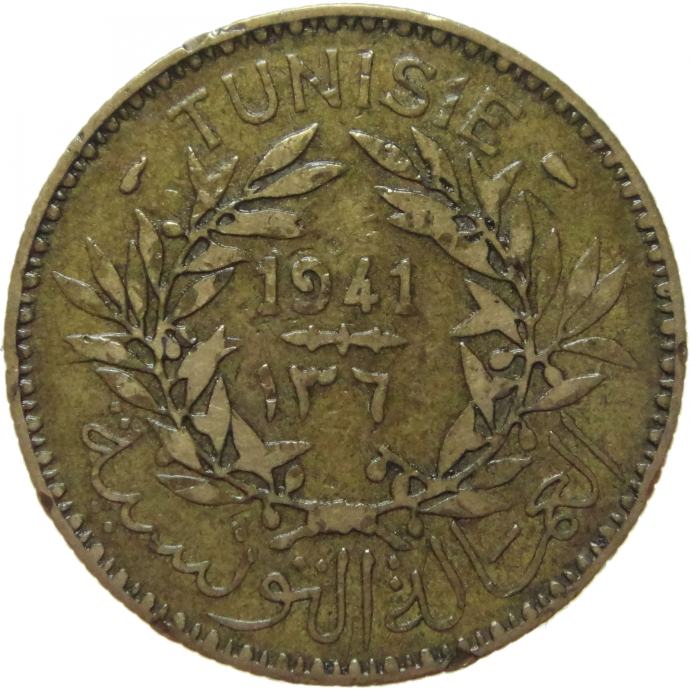 LaZooRo: Tunizija 2 Francs 1941 F/VF