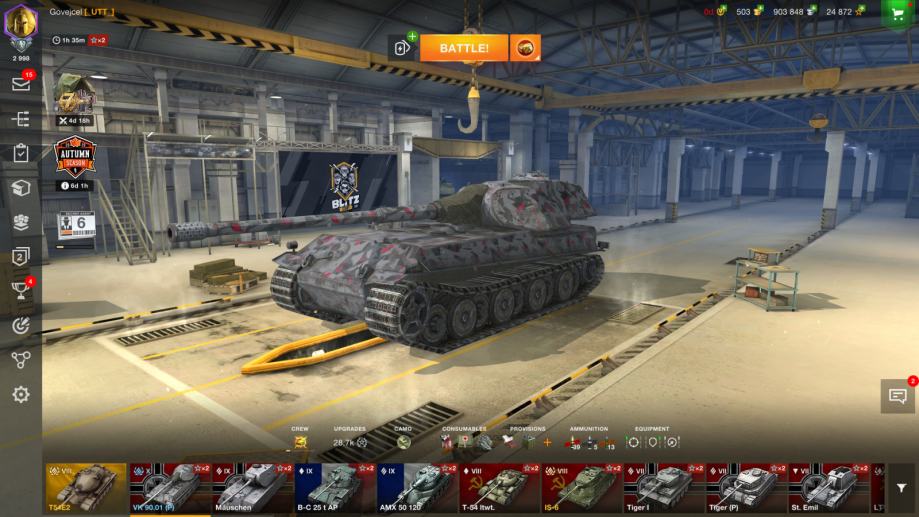 World Of Tanks Blitz account-Vk 90.01 (P), možna MENJAVA