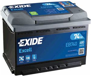 AKUMULATOR EXIDE EXCELL EB740 74AH D+ 680A(EN) 278X175X190