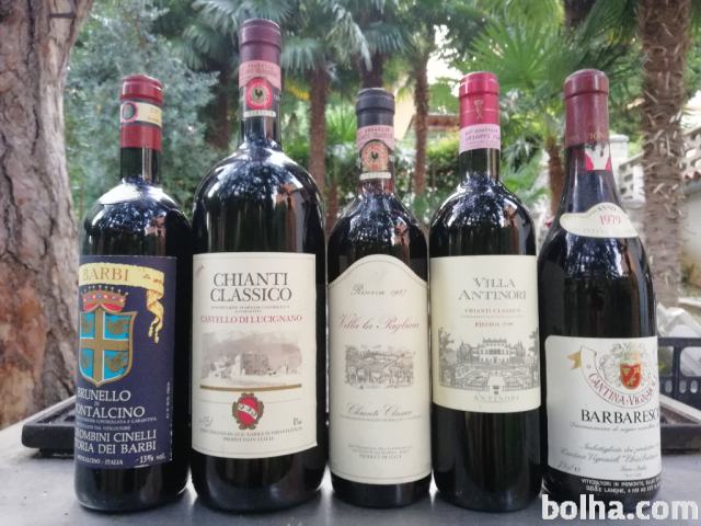 Prodam vrhunska italijanska vina, brunello, chianti, zbirka