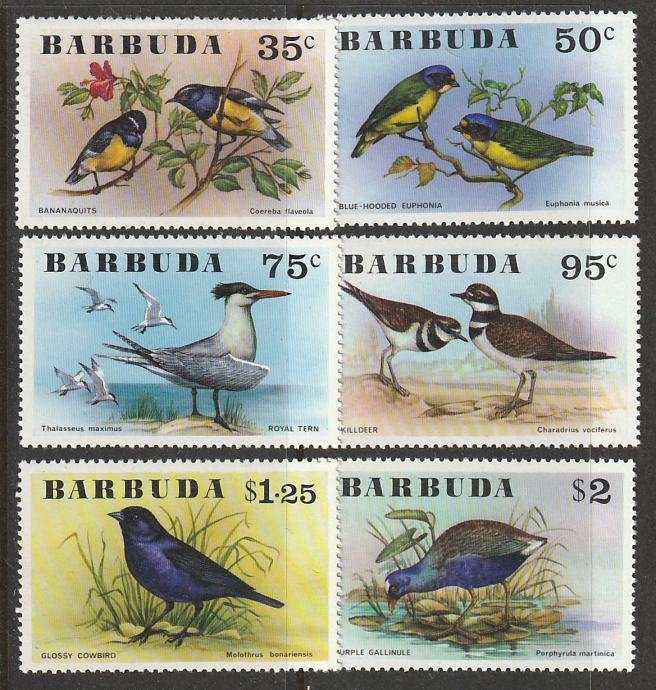 Barbuda Živali Ptice Ptiči serija 1976 ** philamarket