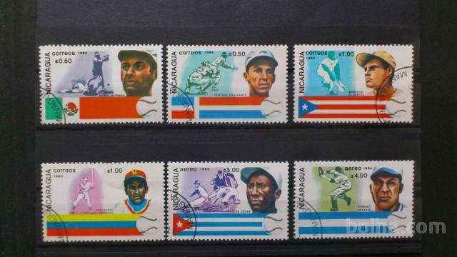baseball - Nikaragva 1984 - Mi 2542/2548 - 6 znamk, žigosane (Rafl01)
