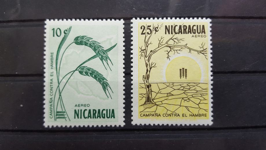 boj proti lakoti -Nikaragva 1963 -Mi 1333/1334 -serija, čiste (Rafl01)