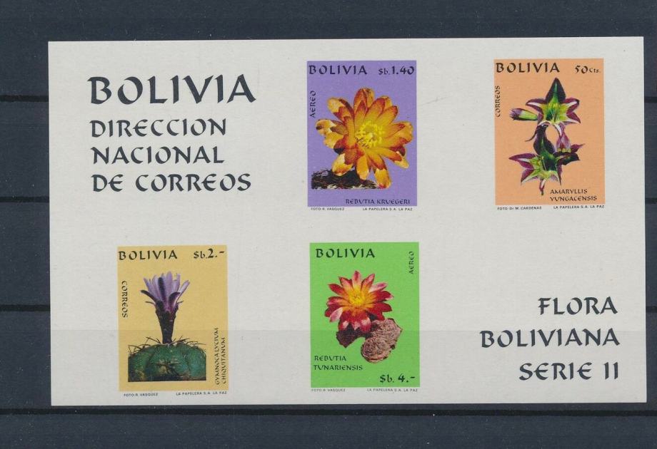 Bolivija 1971 flora blok MNH**