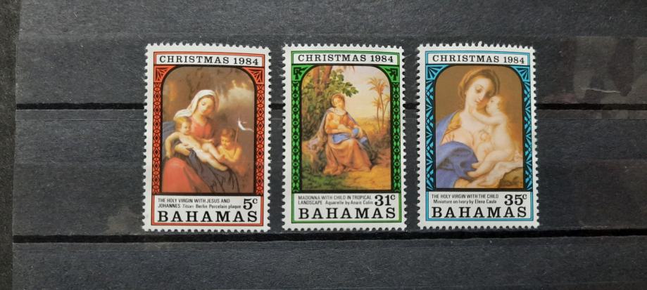 Božič, umetnost - Bahamas 1984 - Mi 579/581 - serija, čiste (Rafl01)