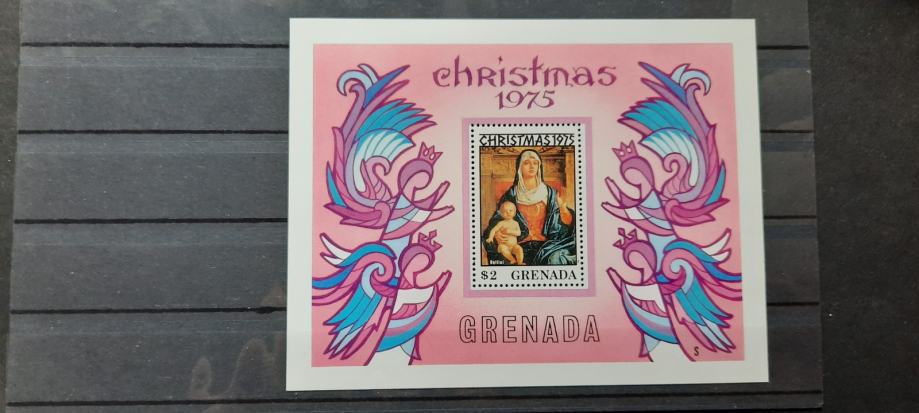 Božič, umetnost - Grenada 1975 - Mi B 50 - blok, čist (Rafl01)