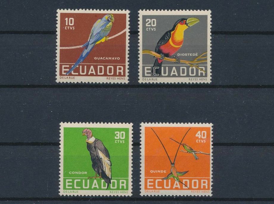 Ekvador 1958 fauna ptice serija MNH**
