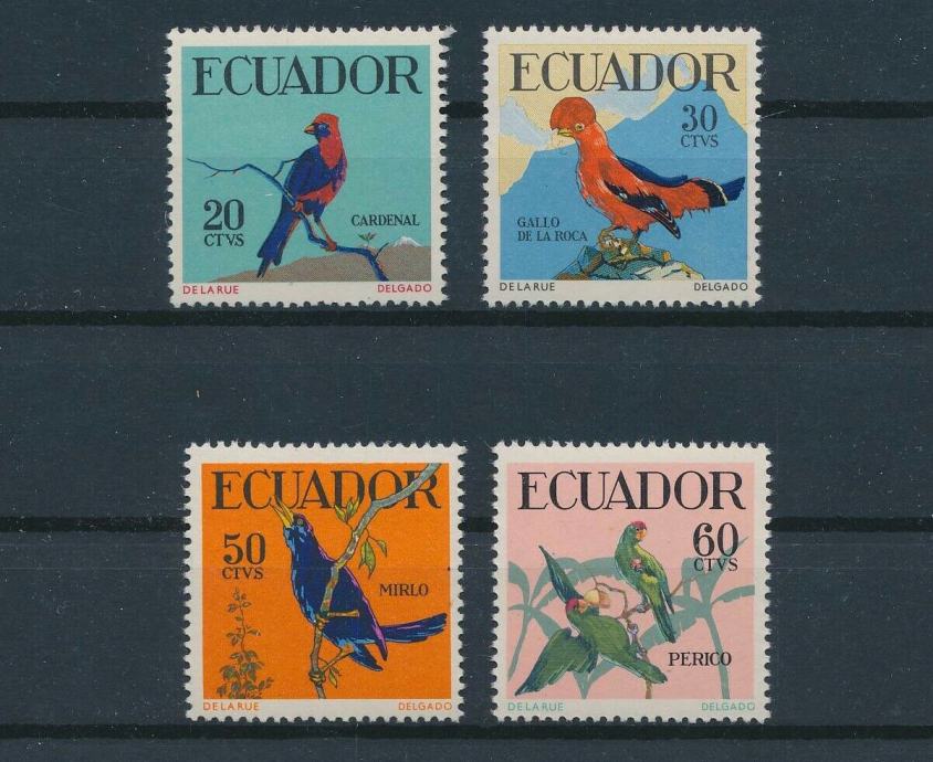 Ekvador 1958 fauna tropske ptice serija MNH**