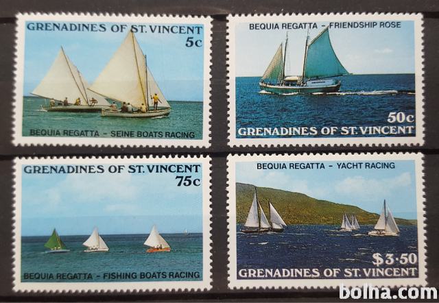 jadrnice - Grenadines of St. Vincent 1988 - Mi 577/580 -čiste (Rafl01)