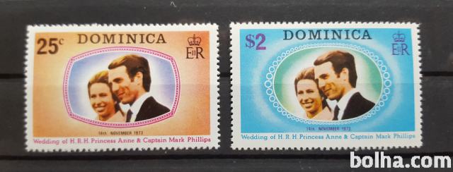 kraljevska poroka - Dominica 1973 - Mi 379/380 - čiste (Rafl01)