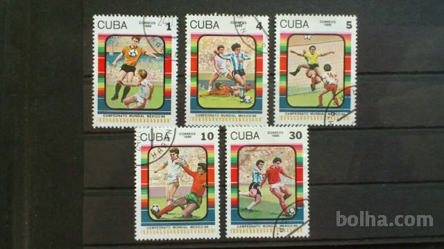 nogomet - Kuba 1986 - Mi 2979/2984 - 5 znamk, žigosane (Rafl01)